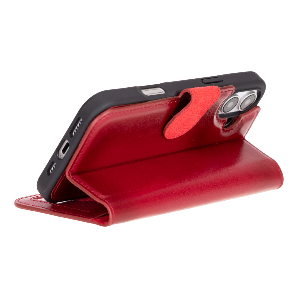 Leather iPhone 16-Detachable Wallet Case