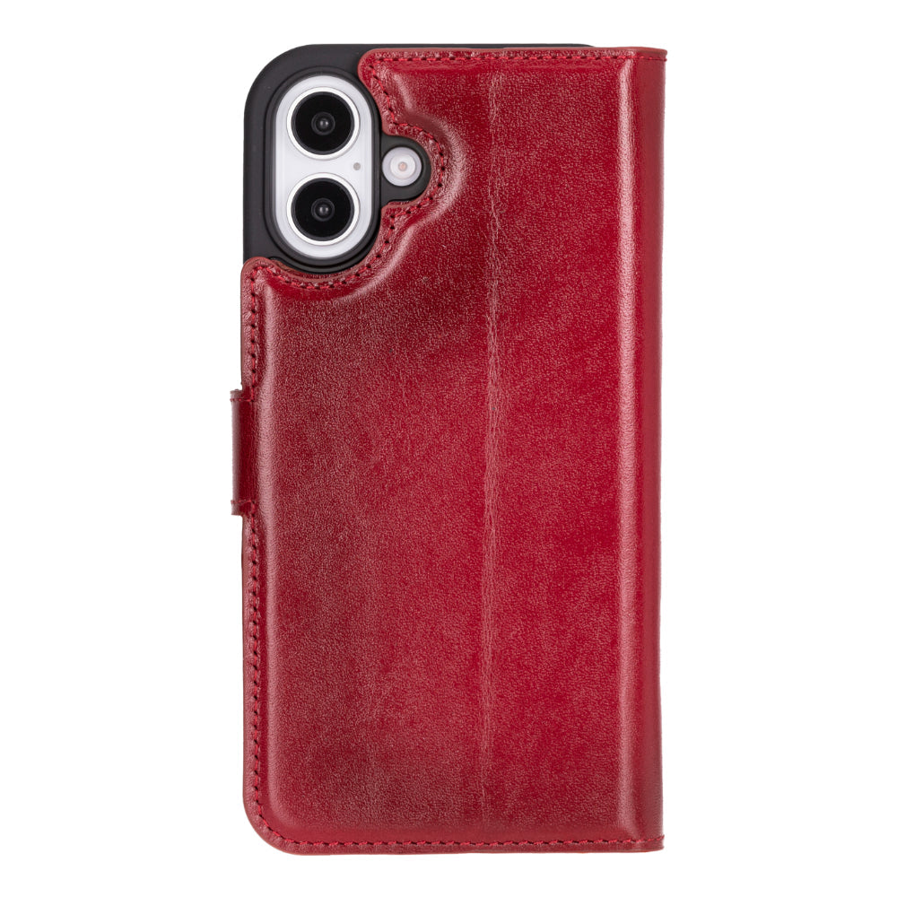 Leather iPhone 16-Detachable Wallet Case