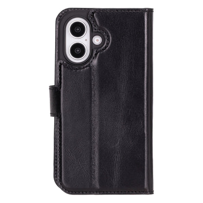 Leather iPhone 16-Detachable Wallet Case