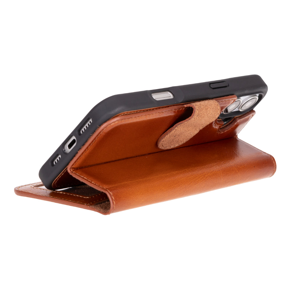 Leather iPhone 16-Plus Detachable Wallet Case