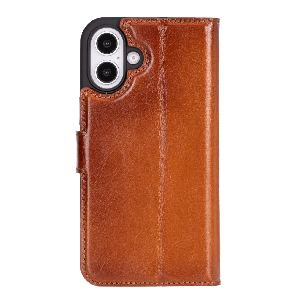 Leather iPhone 16-Plus Detachable Wallet Case