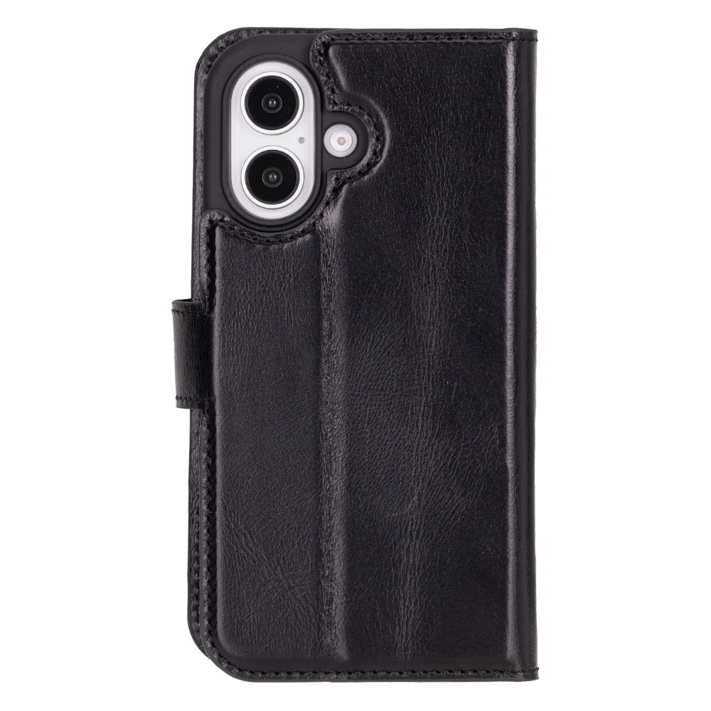 Leather iPhone 16-Plus Detachable Wallet Case