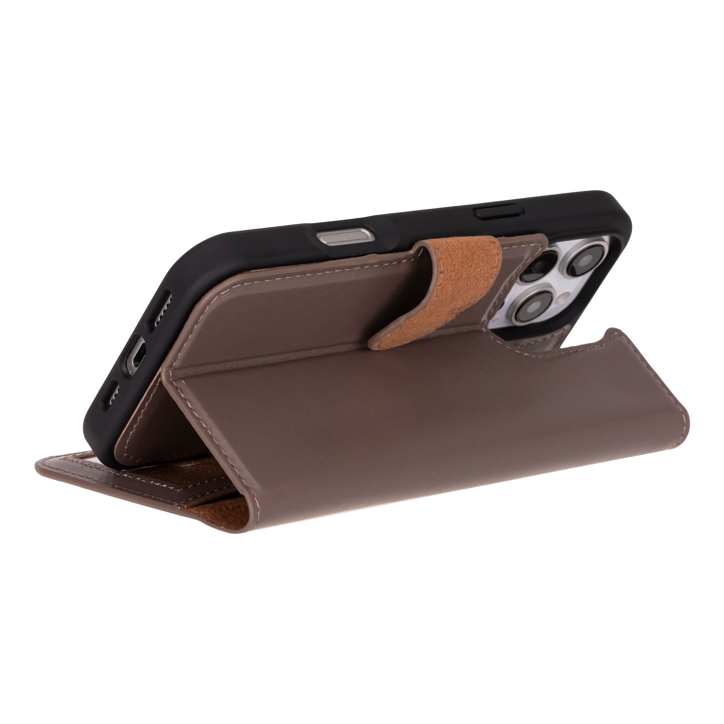 Leather iPhone 16-Pro Detachable Wallet Case