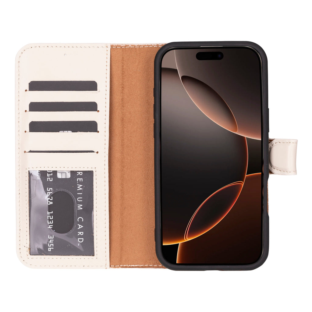 Leather iPhone 16-Pro Detachable Wallet Case