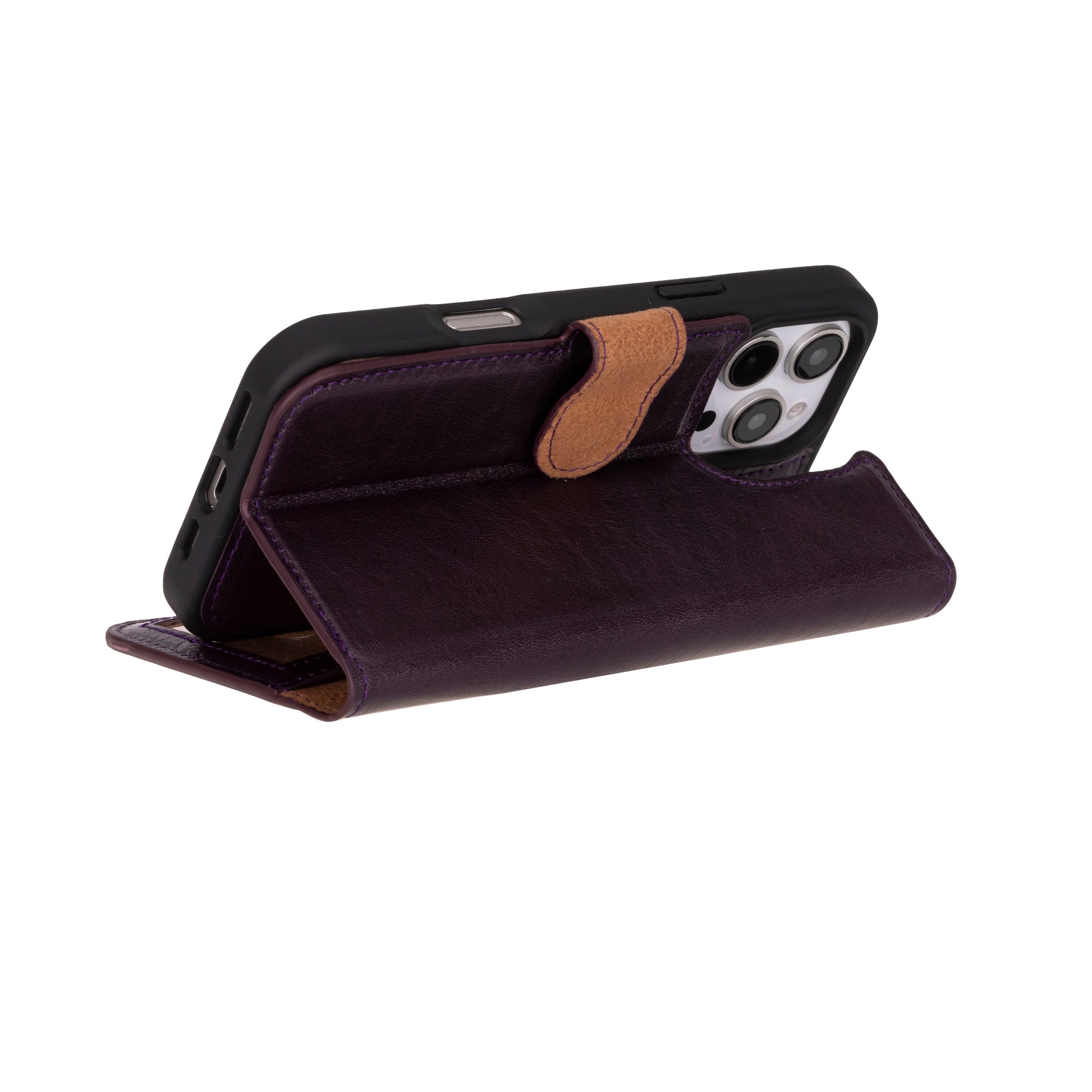 Leather iPhone 16-Pro Detachable Wallet Case