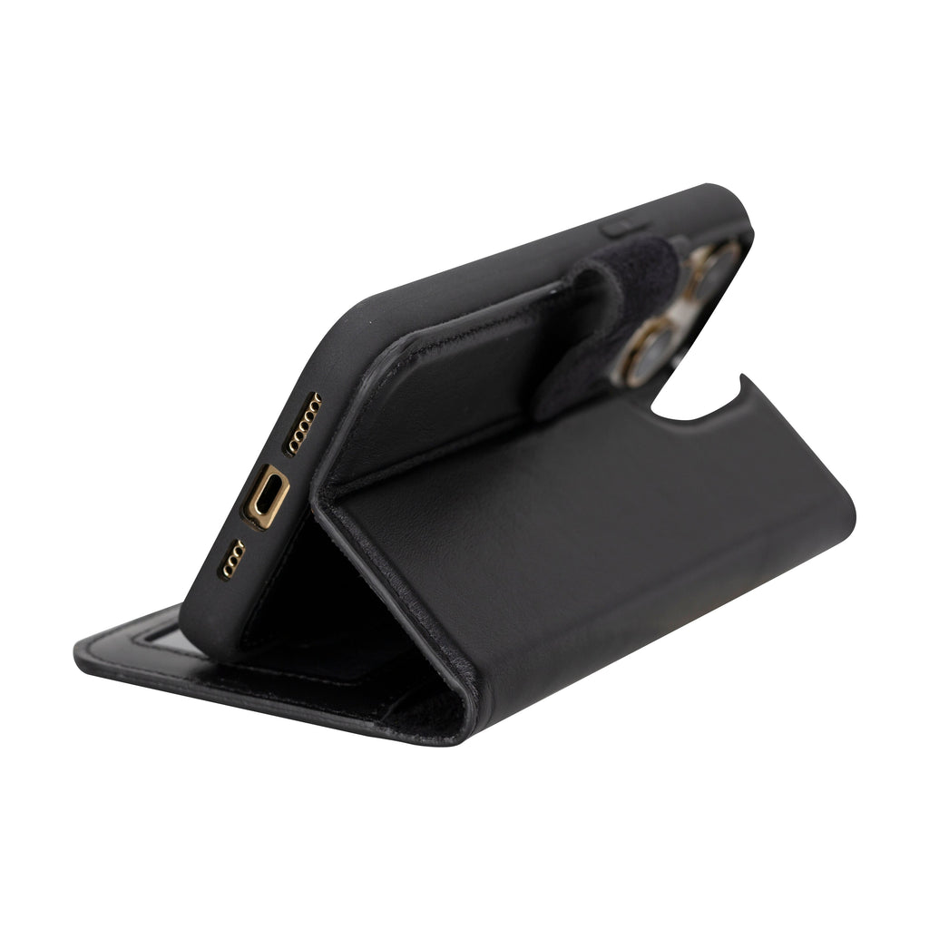 Leather iPhone 16-Pro Detachable Wallet Case