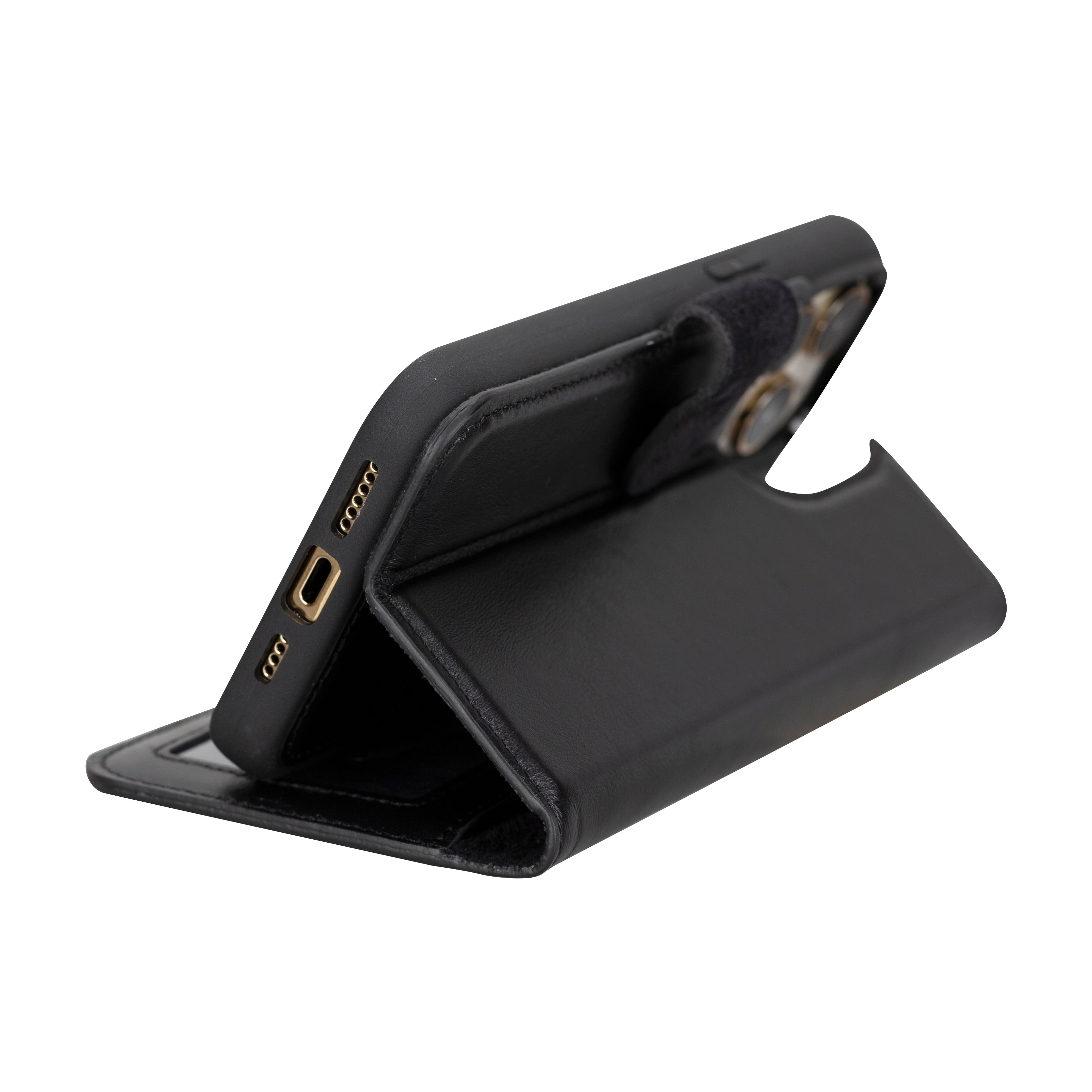 Leather iPhone 16-Pro Detachable Wallet Case