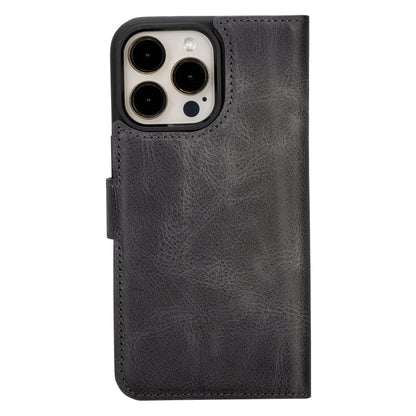 Leather iPhone 16-Pro Detachable Wallet Case