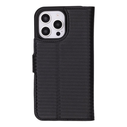 Leather iPhone 16-Pro Detachable Wallet Case
