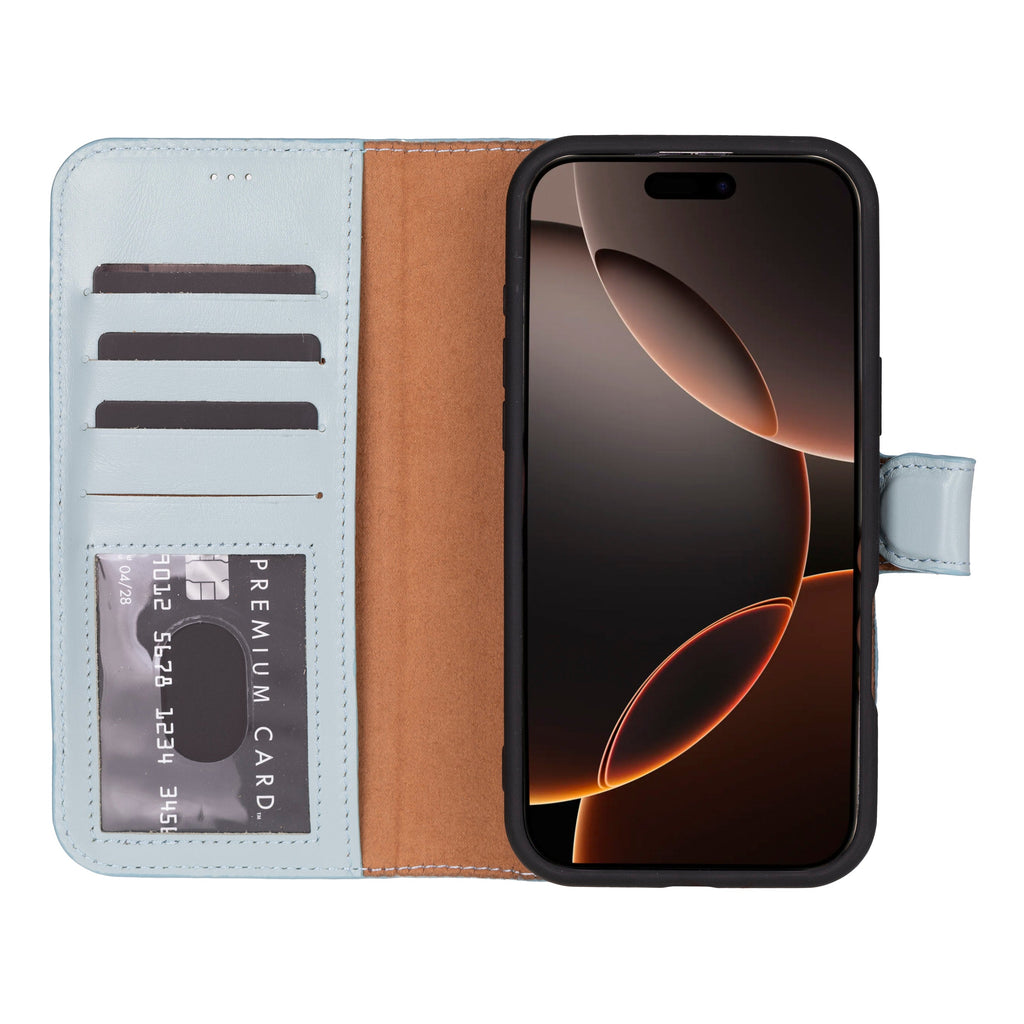Leather iPhone 16-Pro Detachable Wallet Case