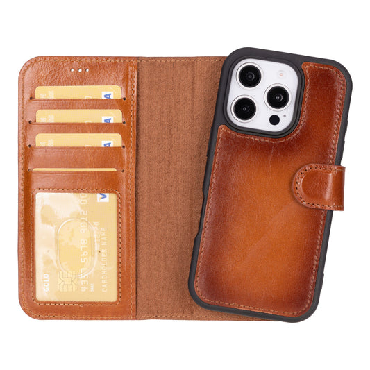 Leather iPhone 16-Pro-Max Detachable Wallet Case