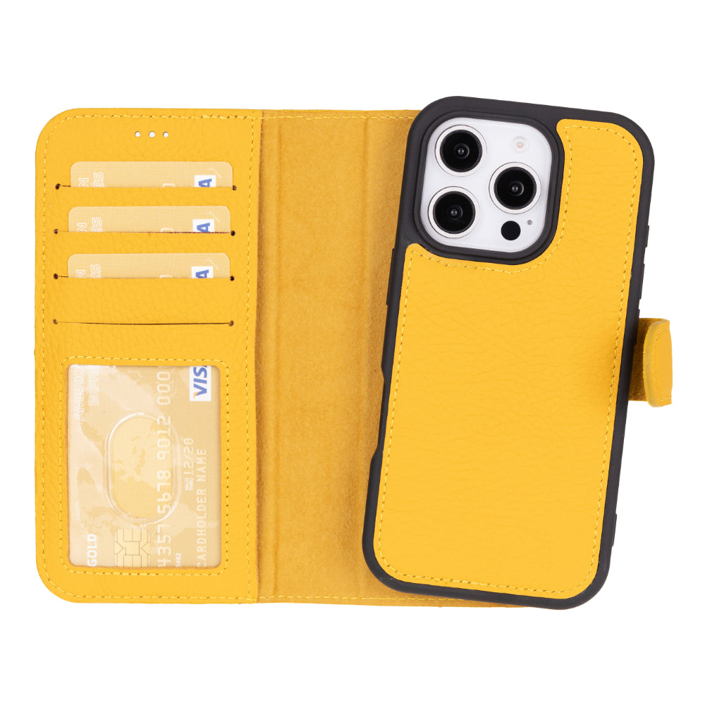 Leather iPhone 16-Pro-Max Detachable Wallet Case