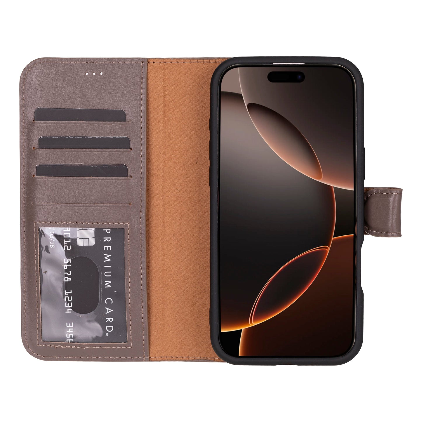 Leather iPhone 16-Pro-Max Detachable Wallet Case