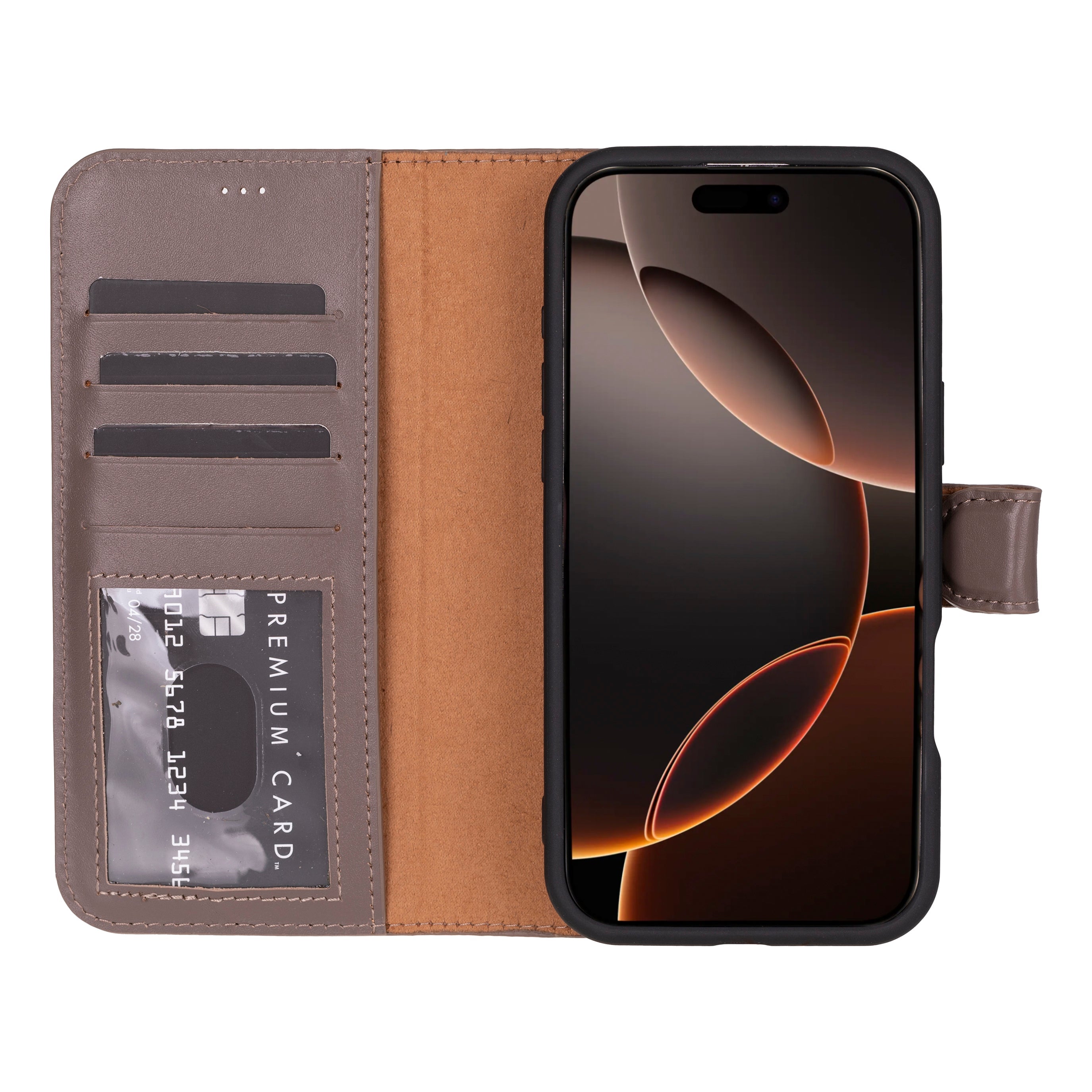 Leather iPhone 16-Pro-Max Detachable Wallet Case