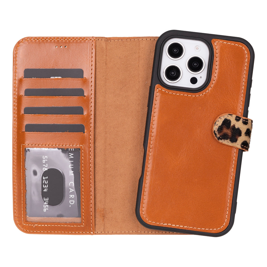 Leather iPhone 16-Pro-Max Detachable Wallet Case