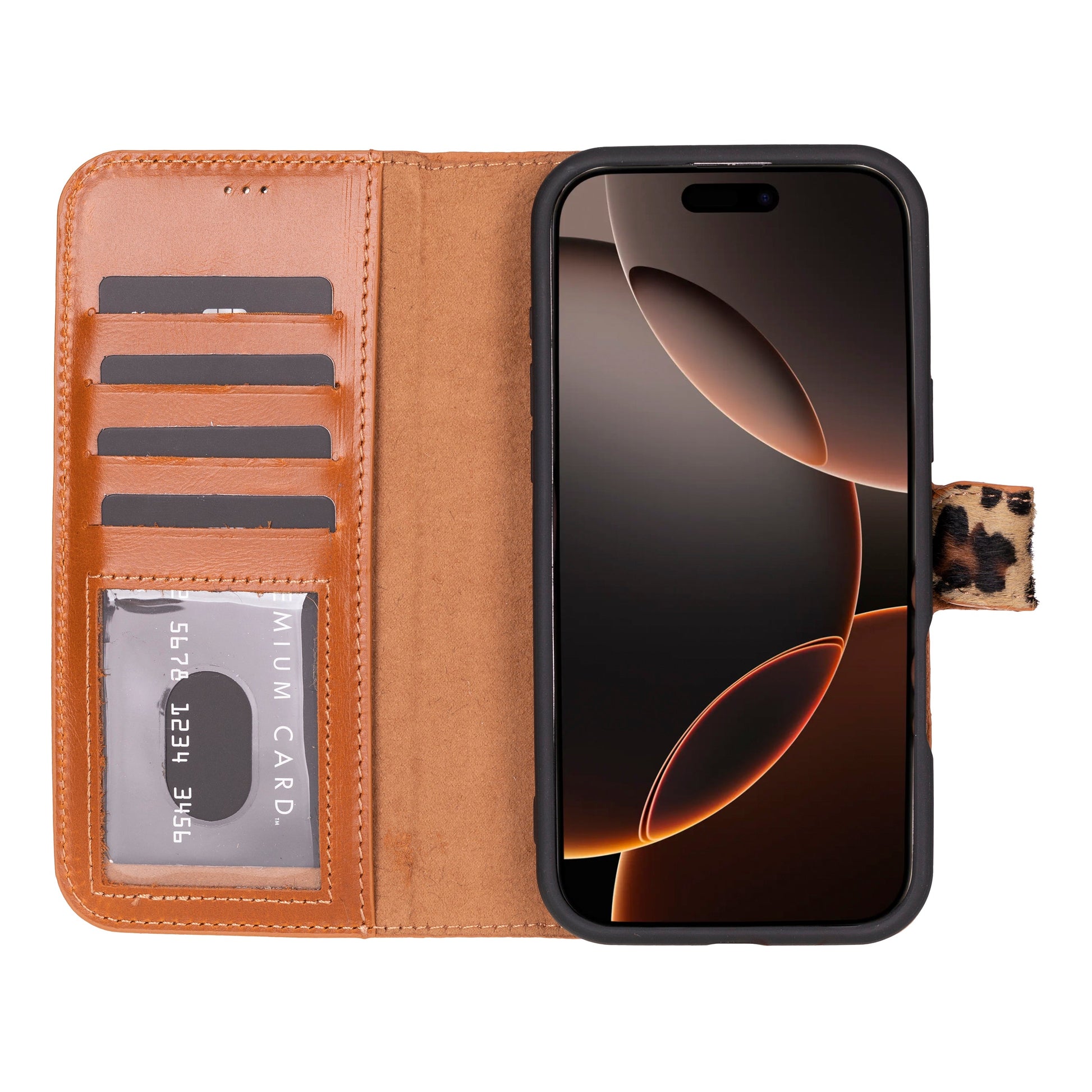 Leather iPhone 16-Pro-Max Detachable Wallet Case