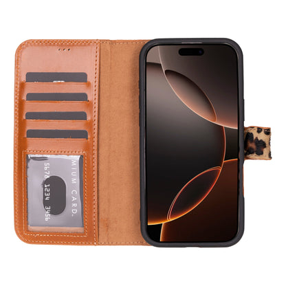 Leather iPhone 16-Pro-Max Detachable Wallet Case