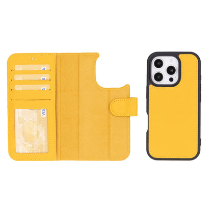 Leather iPhone 16-Pro-Max Detachable Wallet Case