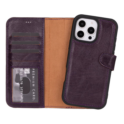 Leather iPhone 16-Pro-Max Detachable Wallet Case