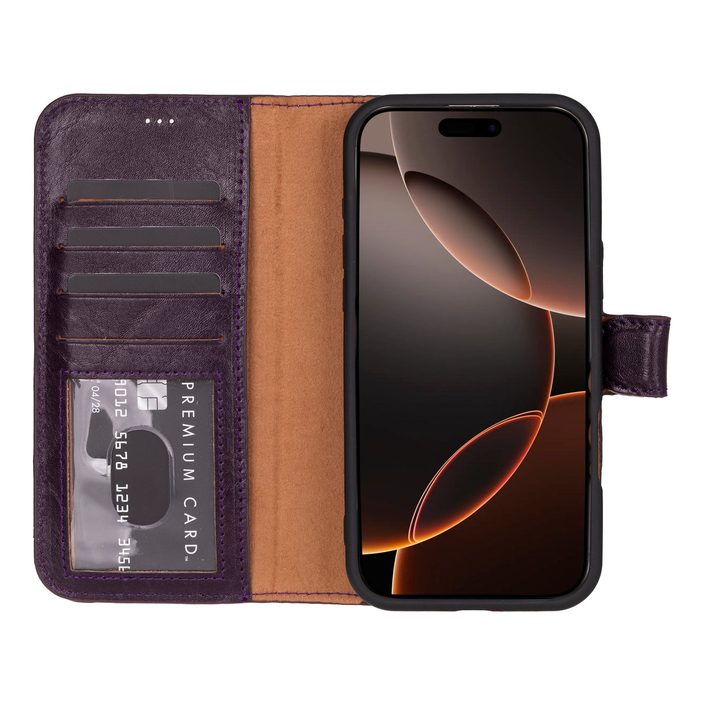 Leather iPhone 16-Pro-Max Detachable Wallet Case