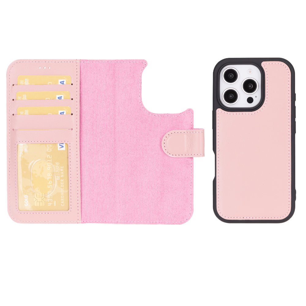 Leather iPhone 16-Pro-Max Detachable Wallet Case