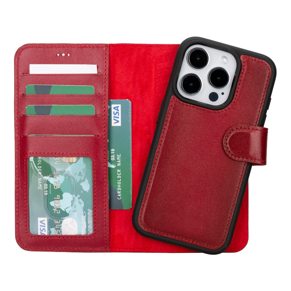 Leather iPhone 16-Pro-Max Detachable Wallet Case