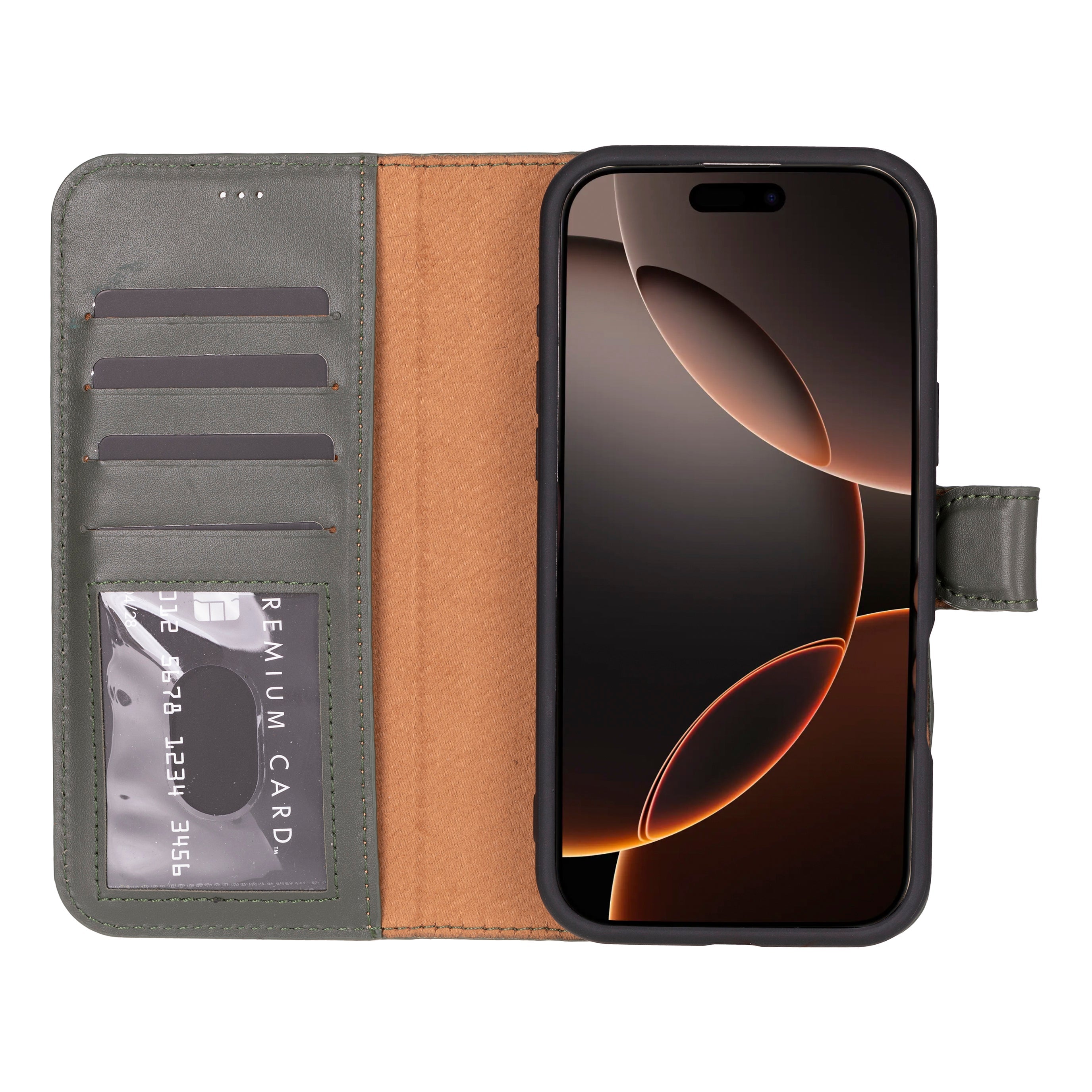 Leather iPhone 16-Pro-Max Detachable Wallet Case