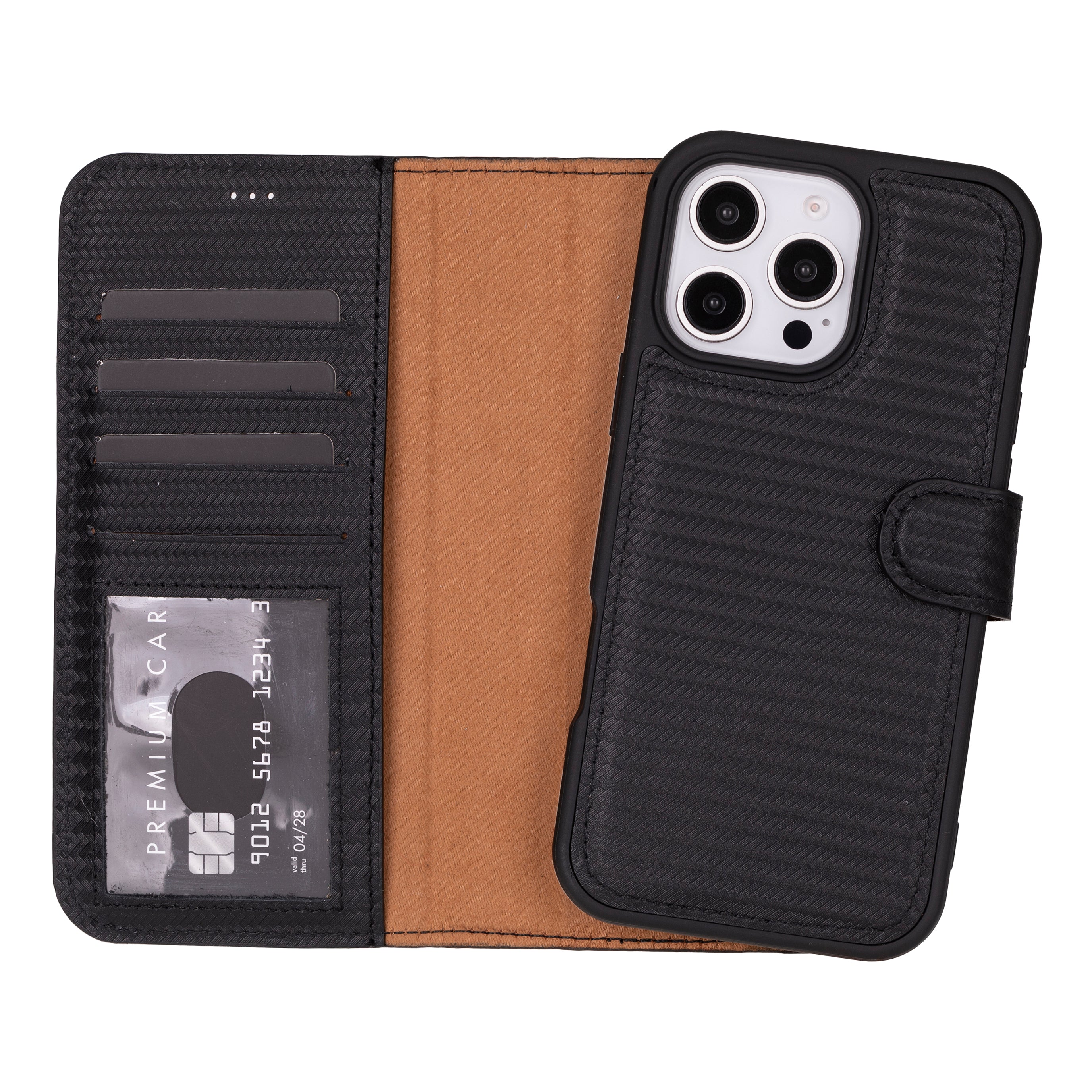 Leather iPhone 16-Pro-Max Detachable Wallet Case