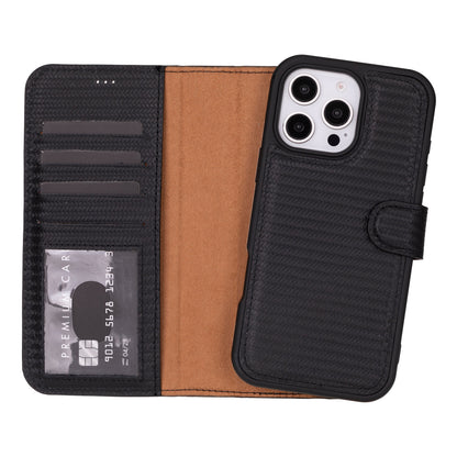 Leather iPhone 16-Pro-Max Detachable Wallet Case