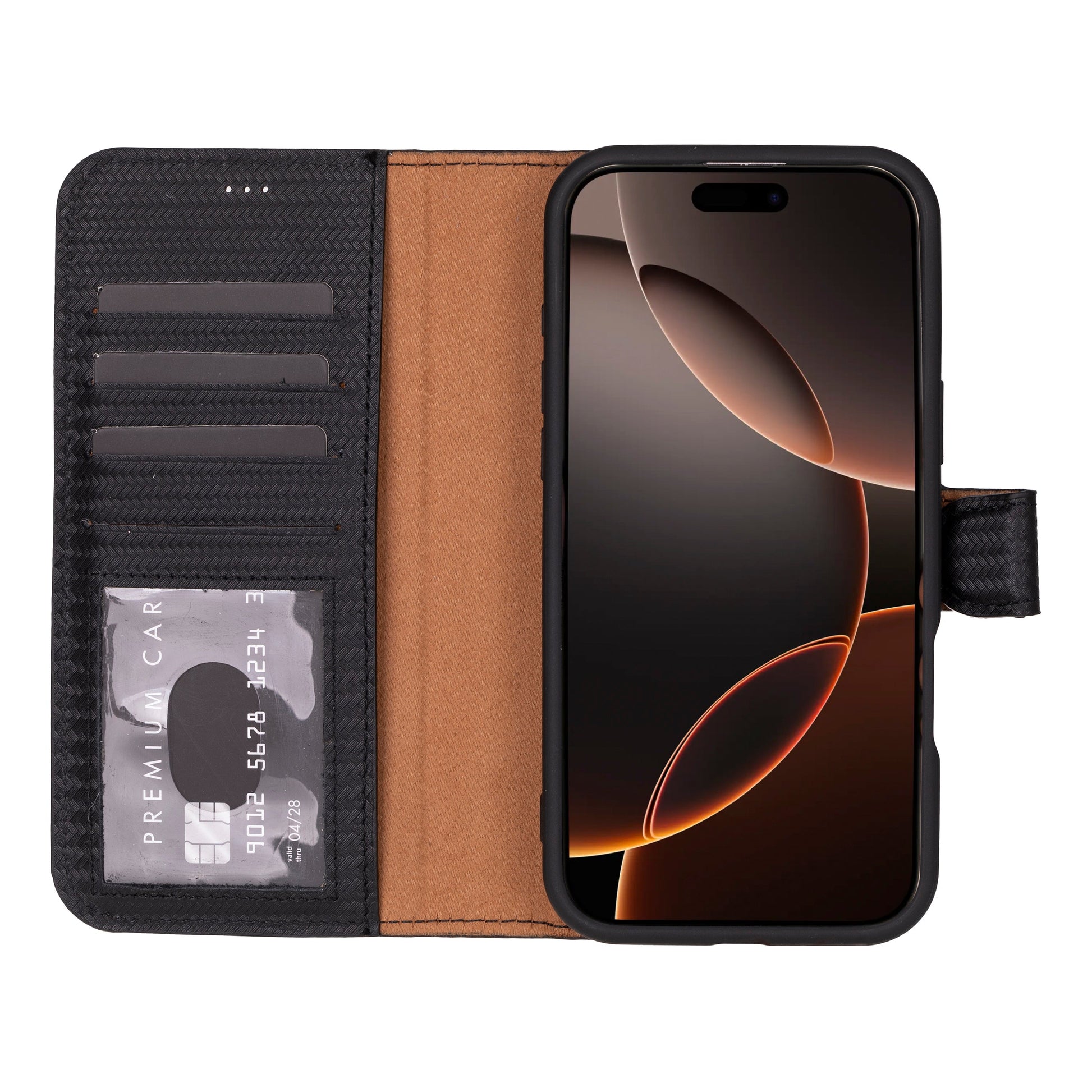 Leather iPhone 16-Pro-Max Detachable Wallet Case