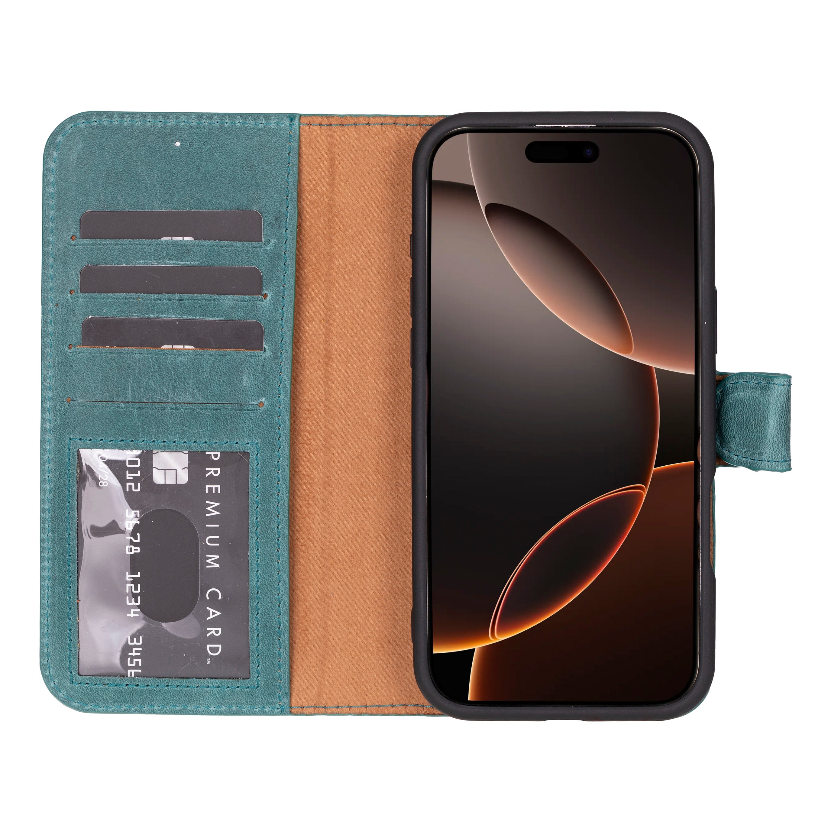 Leather iPhone 16-Pro-Max Detachable Wallet Case