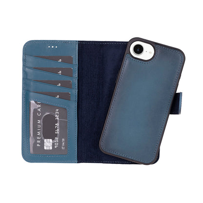 Leather iPhone 16 E-Detachable Wallet Case