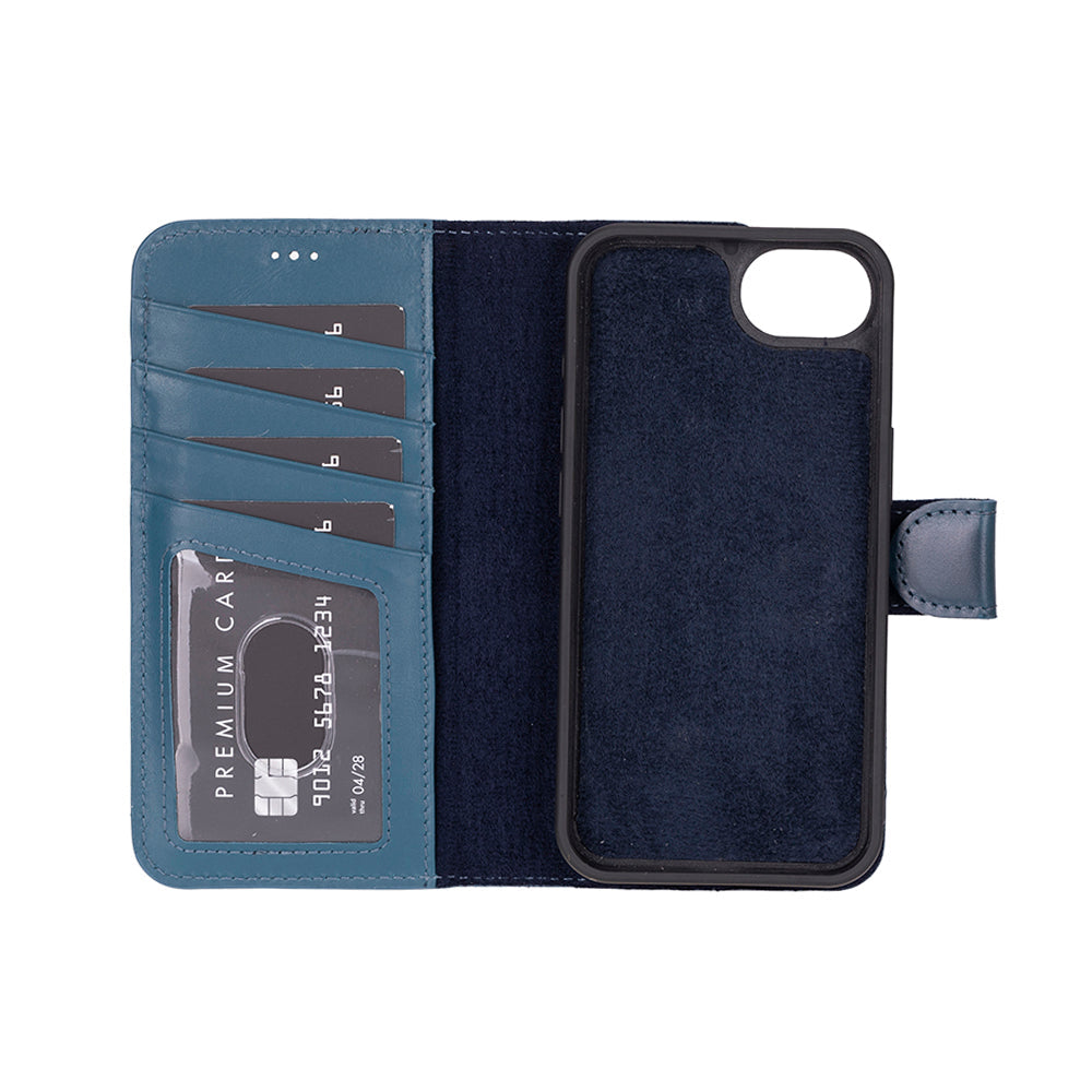 Leather iPhone 16 E-Detachable Wallet Case