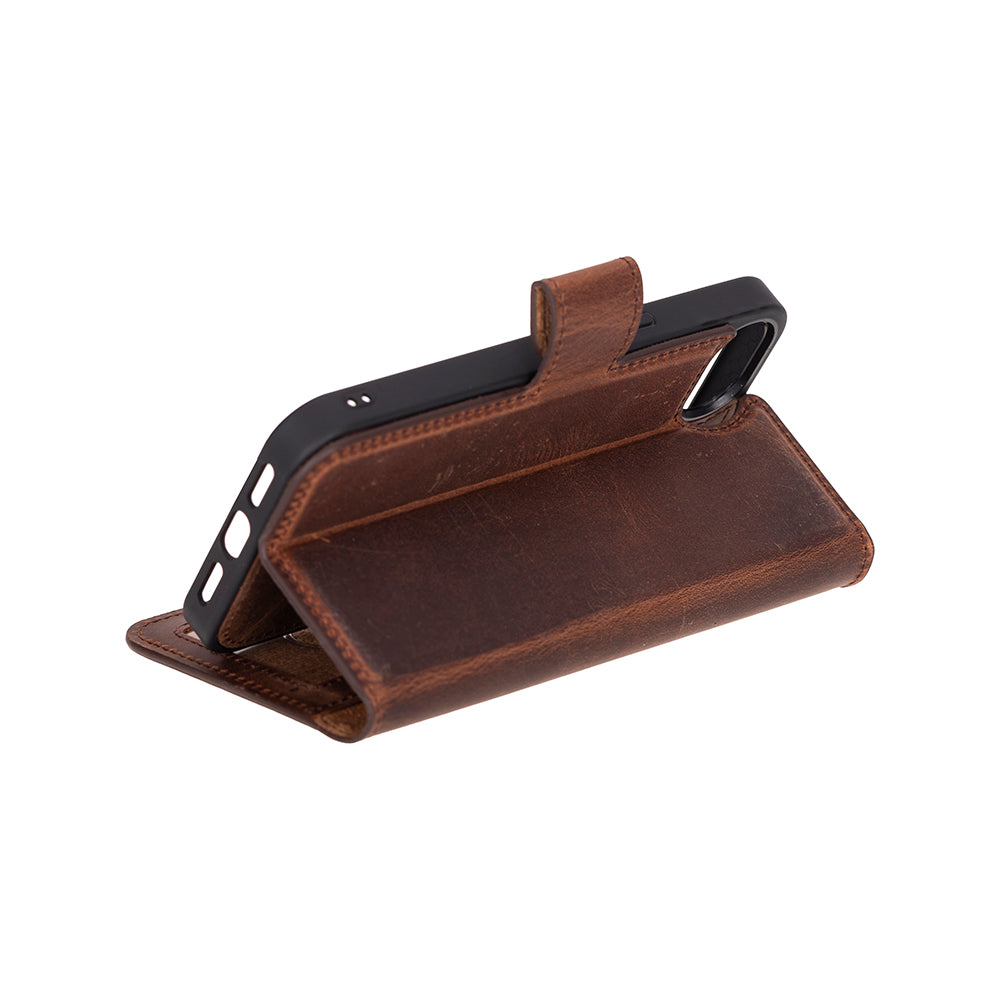 Leather iPhone 16 E-Detachable Wallet Case