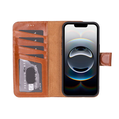 Leather iPhone 16 E-Detachable Wallet Case