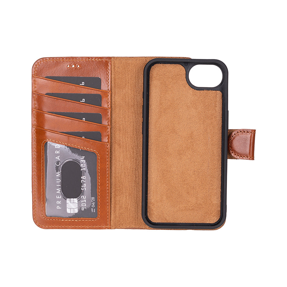 Leather iPhone 16 E-Detachable Wallet Case