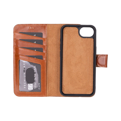Leather iPhone 16 E-Detachable Wallet Case