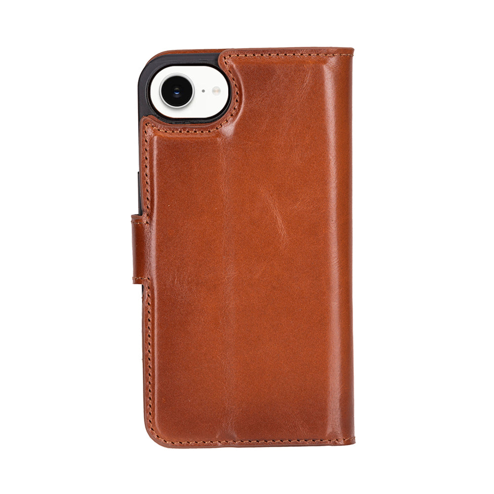 Leather iPhone 16 E-Detachable Wallet Case