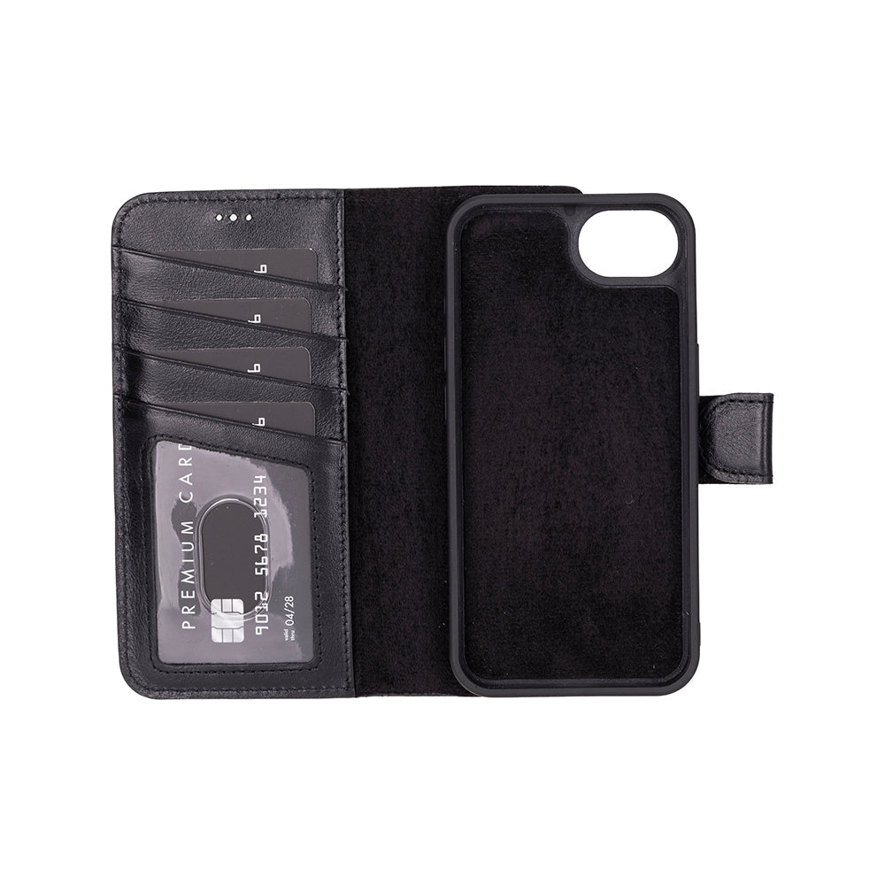 Leather iPhone 16 E-Detachable Wallet Case