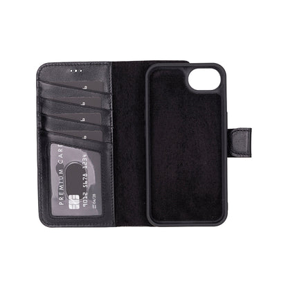 Leather iPhone 16 E-Detachable Wallet Case