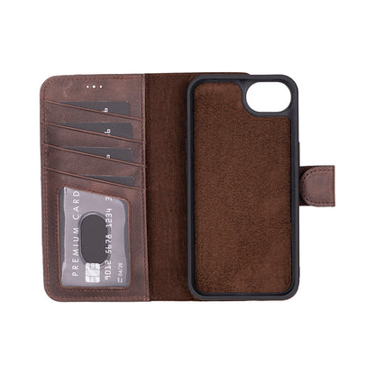 Leather iPhone 16 E-Detachable Wallet Case