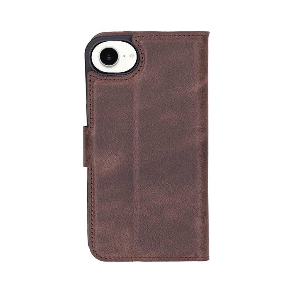 Leather iPhone 16 E-Detachable Wallet Case