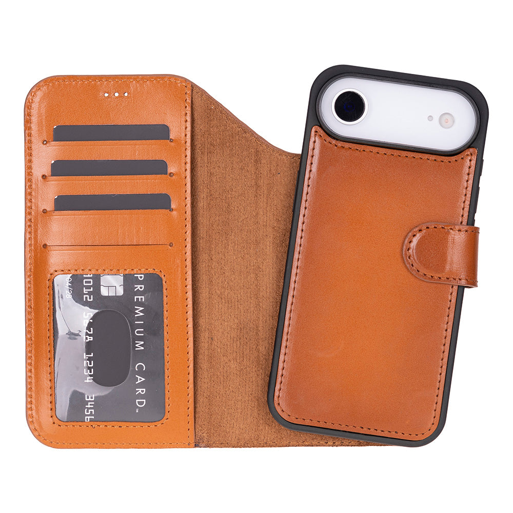 Leather iPhone 17-Air-Detachable Wallet Case