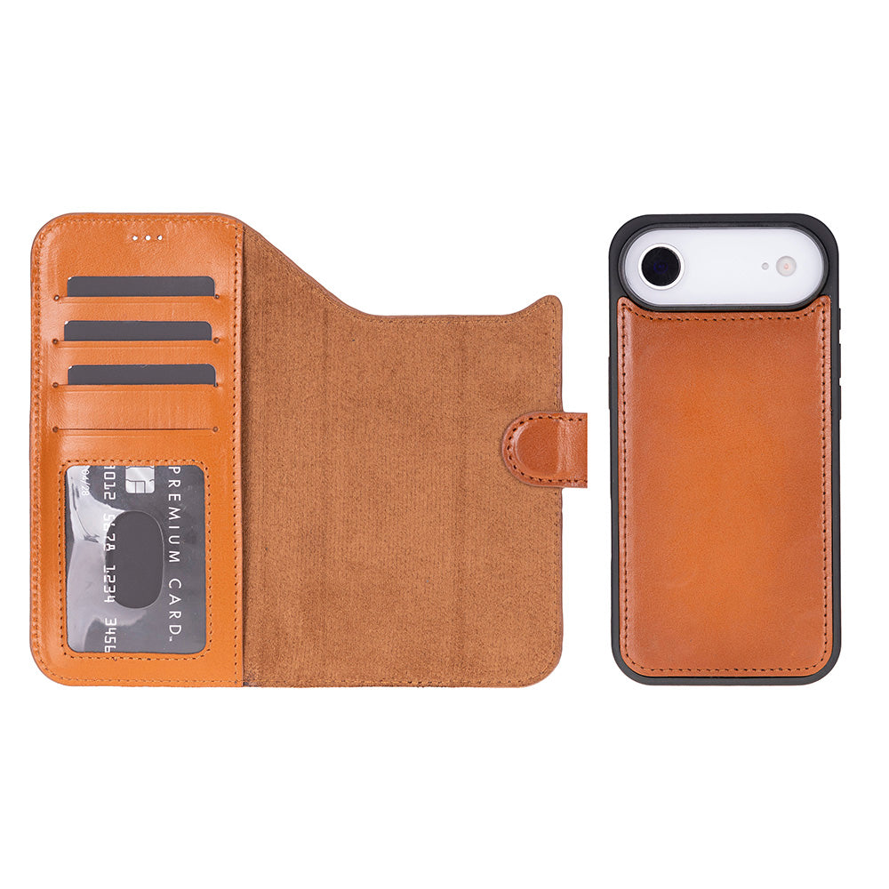Leather iPhone 17-Air-Detachable Wallet Case