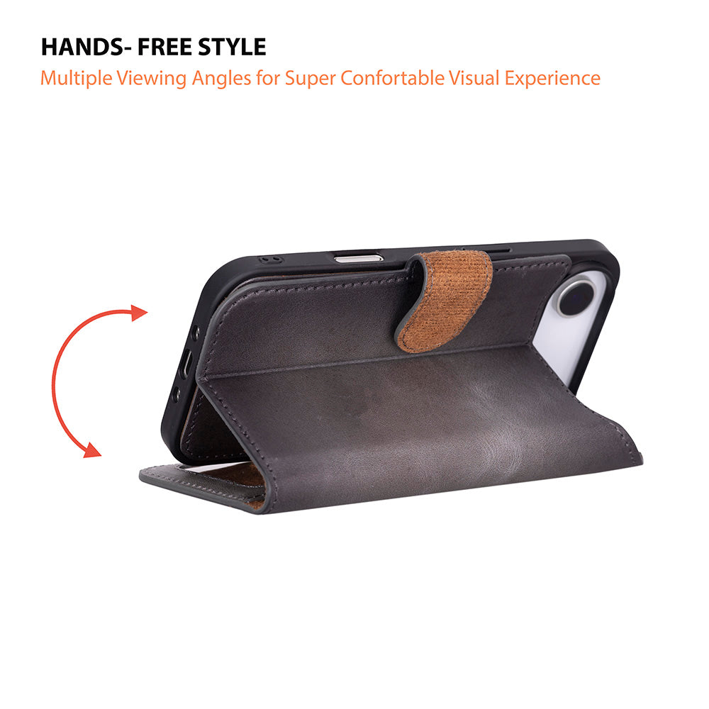 Leather iPhone 17-Air-Detachable Wallet Case