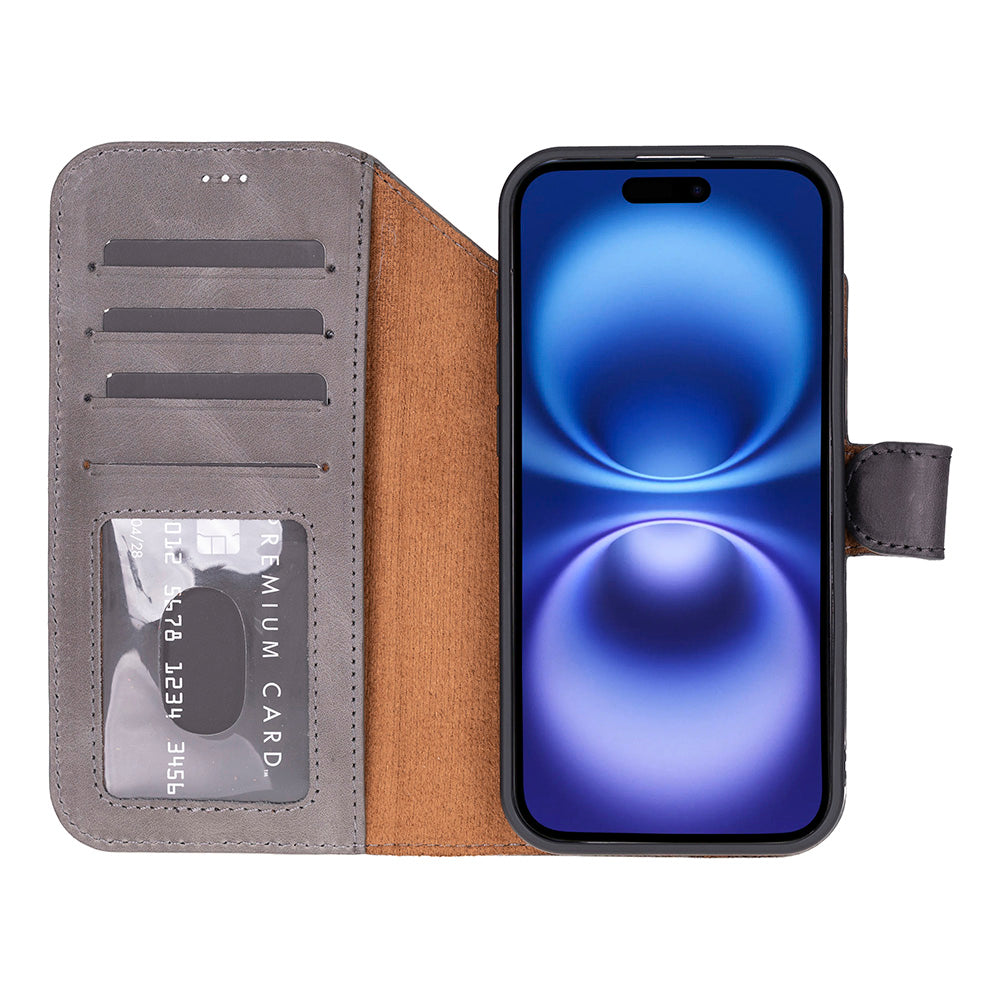 Leather iPhone 17-Air-Detachable Wallet Case