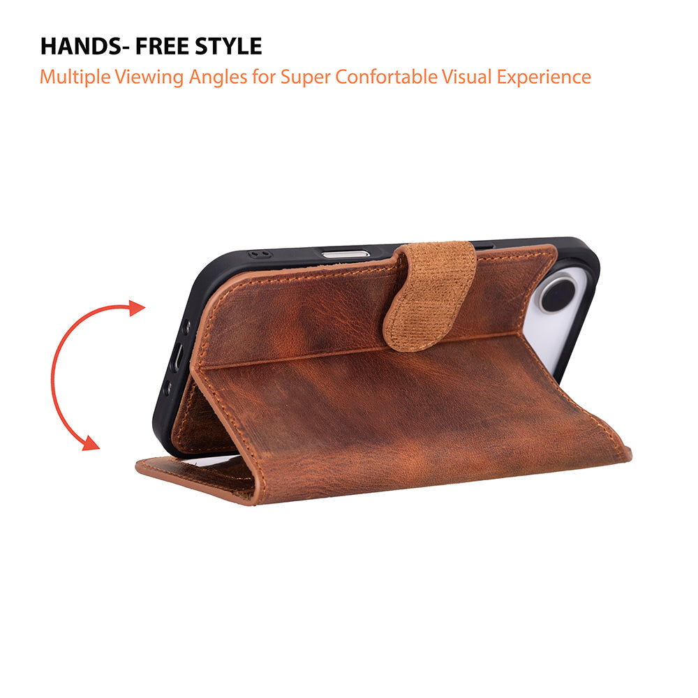 Leather iPhone 17-Air-Detachable Wallet Case