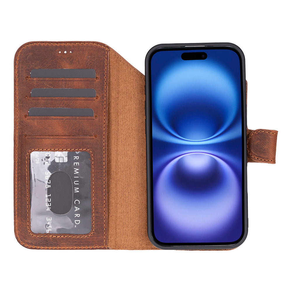 Leather iPhone 17-Air-Detachable Wallet Case