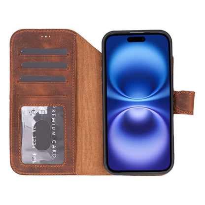 Leather iPhone 17-Air-Detachable Wallet Case