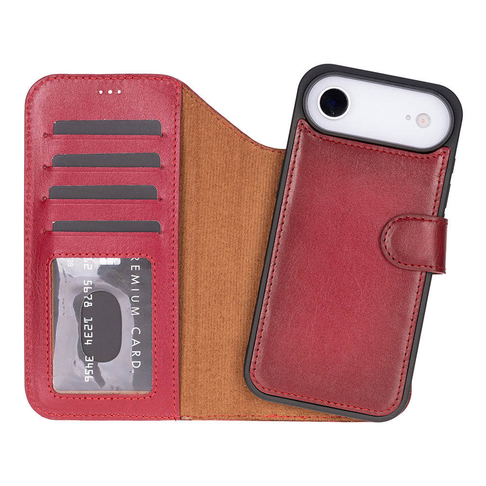Leather iPhone 17-Air-Detachable Wallet Case